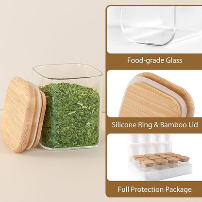 TBWIND 20 Pack 4 oz Square Glass Spice Jars - Image 8
