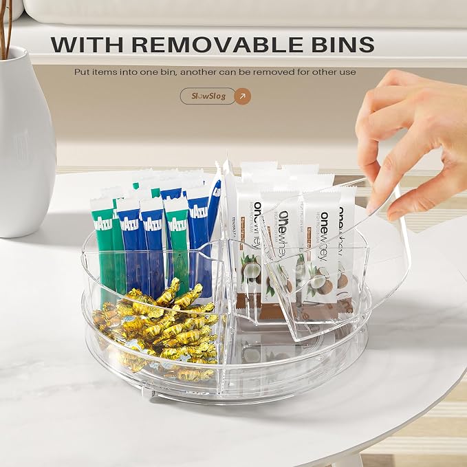 2 Pack Lazy Susan Organizer, 9 inch Rotating Storage Organizer - Image 3