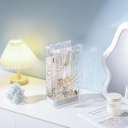 Lolalet Earring Holder Organizer, Acrylic Jewelry Organizer Rotating Clear - Image 2
