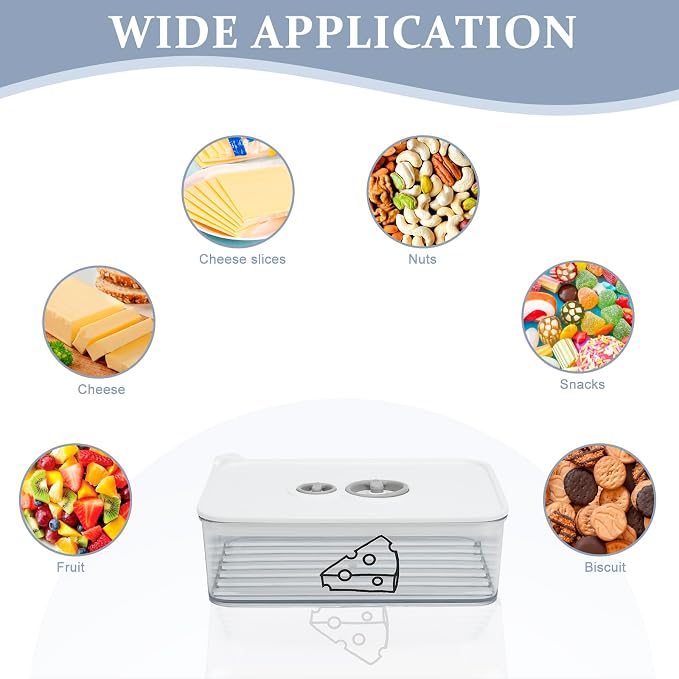 2 Pcs Cheese Container for Refrigerator, Cream Cheeses Storage Box, Cheese - Image 3