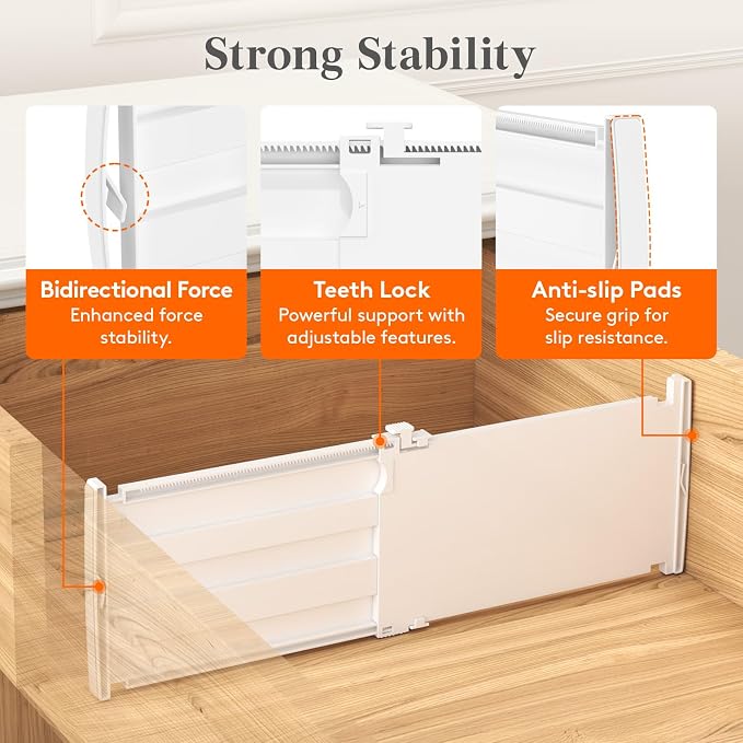 Lifewit 6" Tall Drawer Dividers, Adjustable Deep Drawer Organizer Clothes | 9 - Image 4