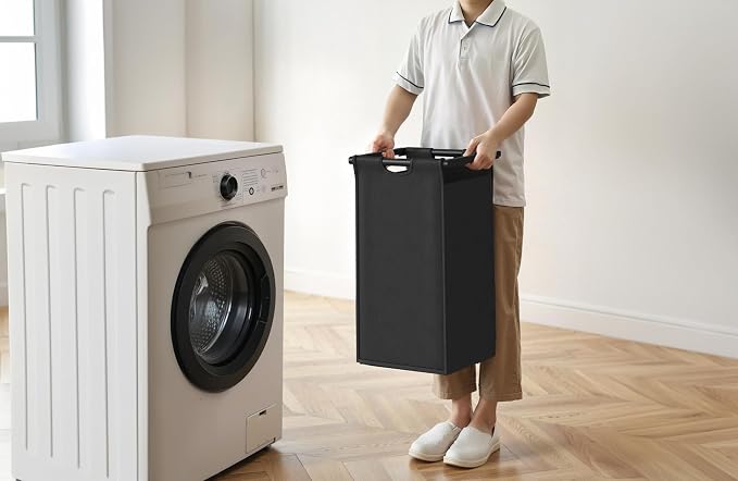 Laundry Hamper with Shelf, Laundry Basket 4 Section, Laundry Sorter with - Image 7