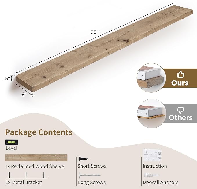 Solid Wood Floating Shelves - Image 3