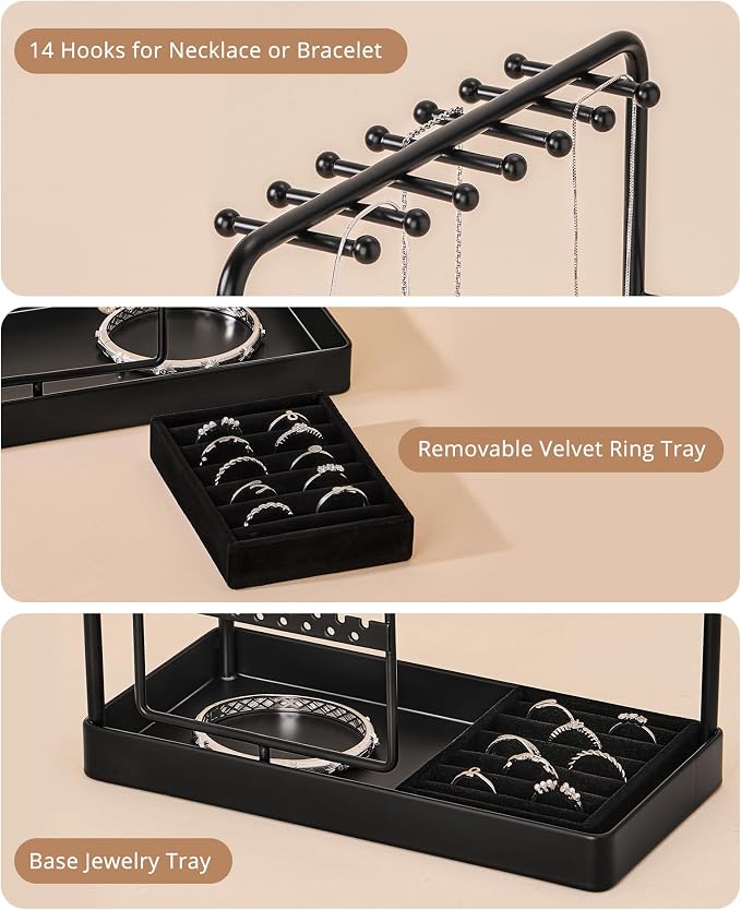 ProCase Jewelry Stand Holder Organizer and Storage, Hanging Jewelry Display - Image 6