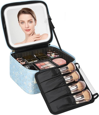 Relavel Travel Makeup Bag with LED Mirror by Relavel