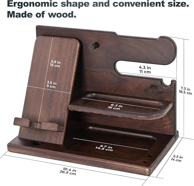 TESLYAR Wood Phone Docking Station - Image 7