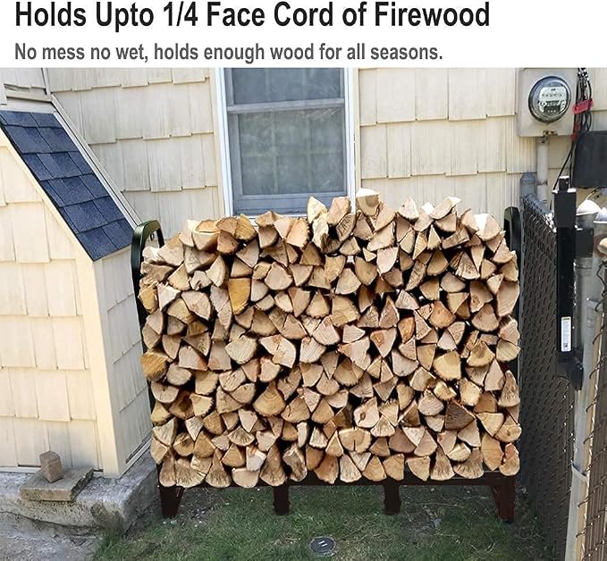 Firewood Rack Stand 4ft Heavy Duty Logs Holder - Image 5