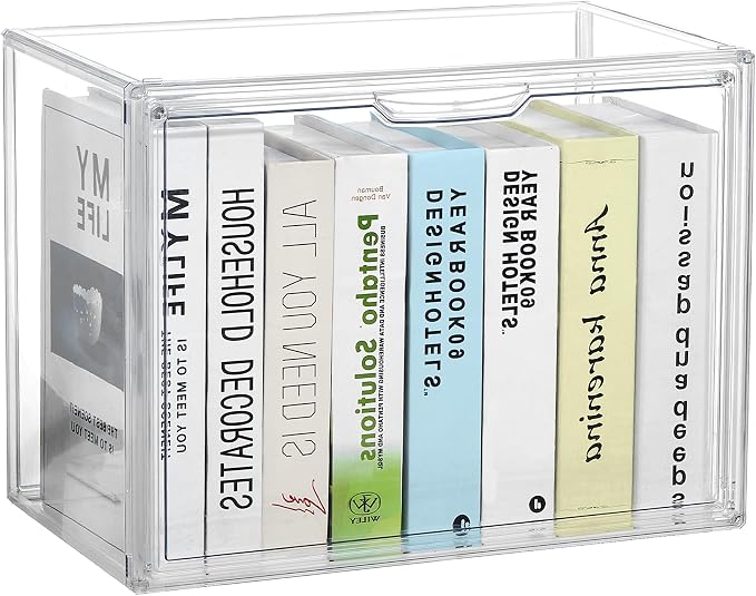 LXLXXL Cube Storage Organizer Acrylic Book Case Display Case Box Stackable Book by LXLXXL