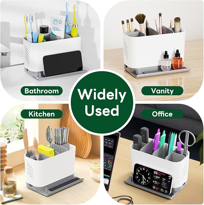 Toothbrush Holders for Bathrooms, Adjustable 6 Slots Electric Toothbrush and - Image 5
