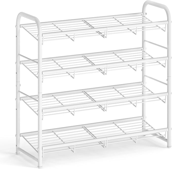 SONGMICS Stackable Shoe Rack, 4 Tier Metal Shoes Rack Storage Shelf, Holds up by Unknown