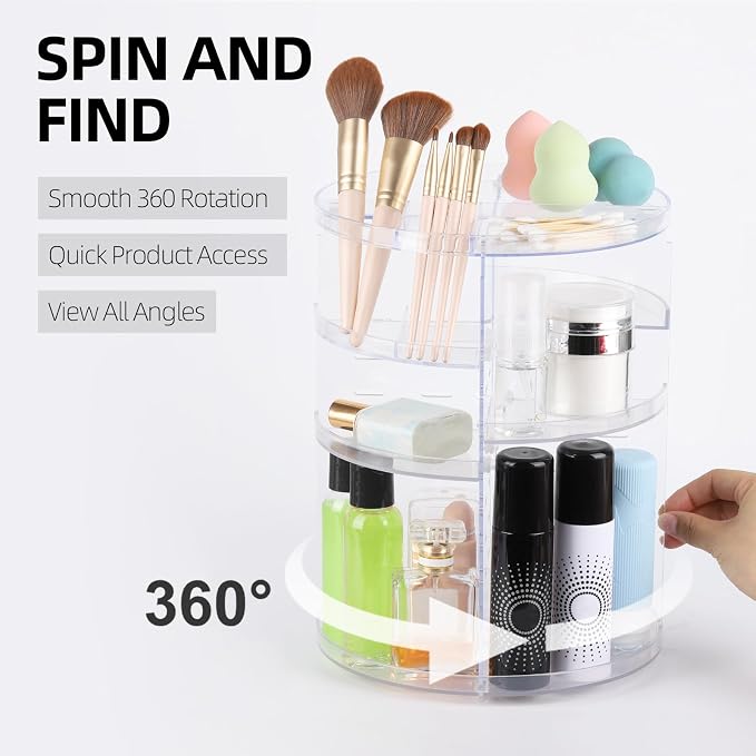 Tbestmax 2 Pack 360 Rotating Makeup Organizer Countertop - Image 6