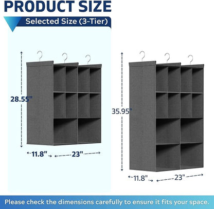 Ofiray-home 3 Tier Hanging Closet Organizer, 10 Compartments Sweater Organizer - Image 2