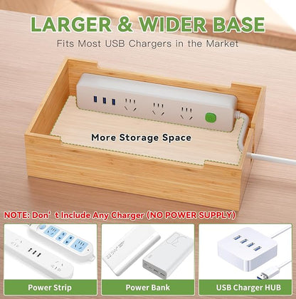 Pezin & Hulin Bamboo Charging Station, Electronic Devices Organizer - Image 5