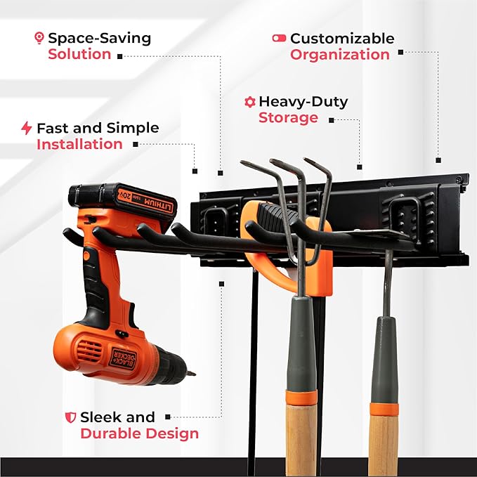 Heavy-Duty Garage Wall Storage System | Wall Mounted Tool Organizer Rack - Image 4