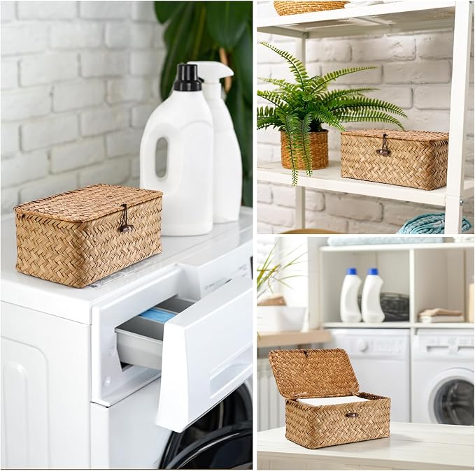 Dryer Sheet Holder, Woven Seagrass Dryer Sheets Container - Image 7