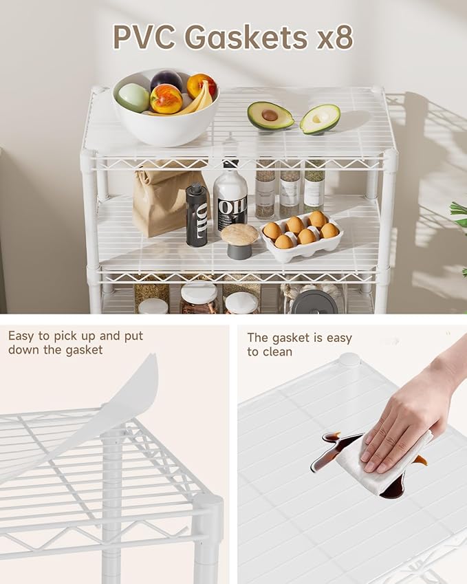 Golpart Shelves Storage Shelf Wire Closet Bathroom Organizers Metal Pantry | 8 - Image 5