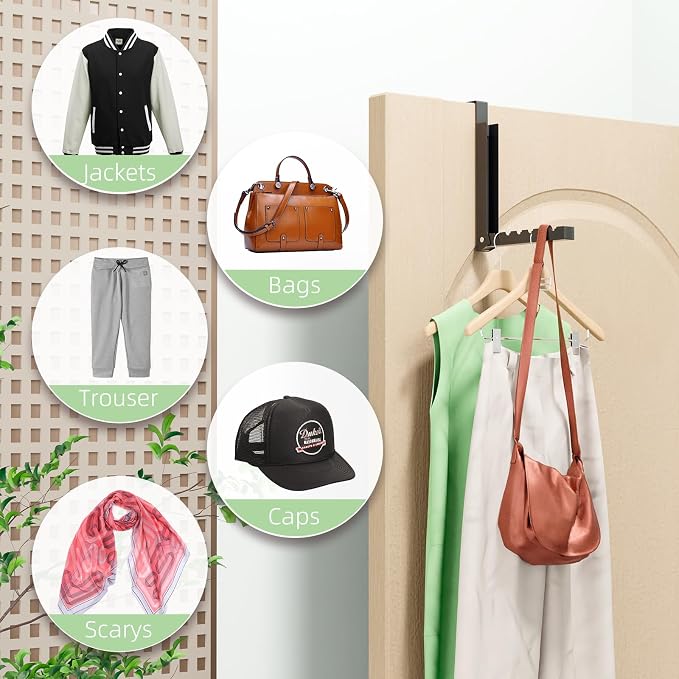 BAKON Over The Door Hanger Folding Clothes Drying Rack, Folding Hanging Coat - Image 3