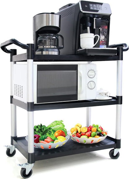 Utility Carts with Wheels, 3-Tier Rolling Cart with Wheels, Heavy Duty 510 LBS - Image 7