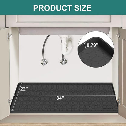 Under Sink Mat, Kitchen Cabinet Shelf Protector, Fits 36 inch Standard Cabinet - Image 2