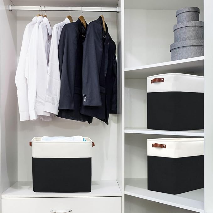 Large Fabric Storage Baskets | 50L Storage Bins, Decorative Linen Closet Baskets - Image 2