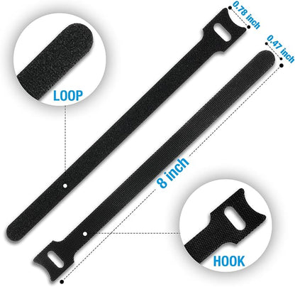 100 PCS 8-Inch Cable Ties, Reusable Cable Management, Under Desk Cord Organizer - Image 2