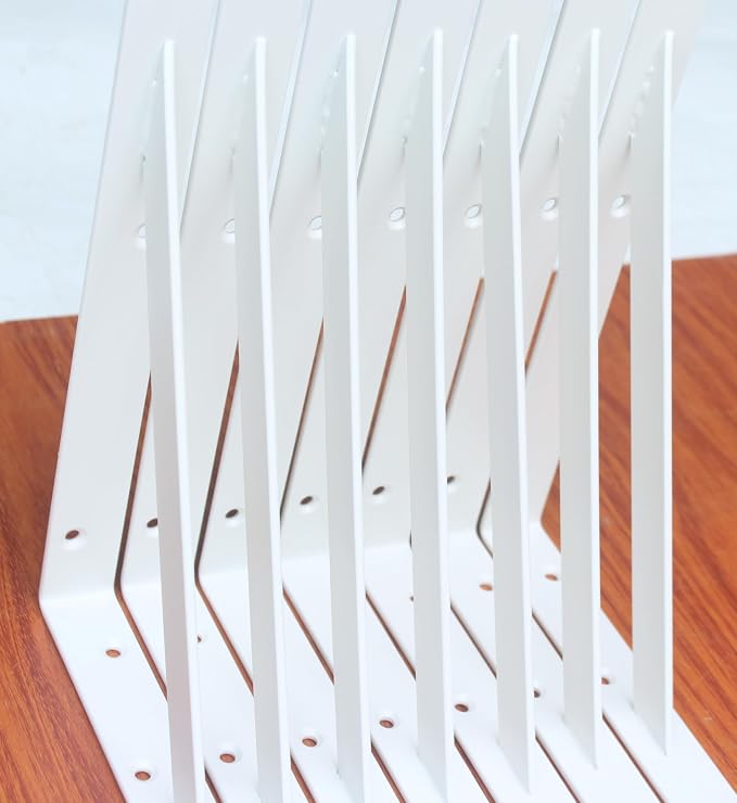 16 Pack L10 x H 8" White Heavy Duty Shelf Brackets - Image 5