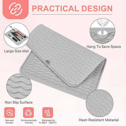 Oversize Silicone Heat Resistant Mat, Portable Travel Mat Cover - Image 4