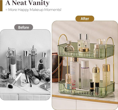 Aveniee Bathroom Counter Organizer, 2 Tier Perfume Skin Care Countertop Storage - Image 3