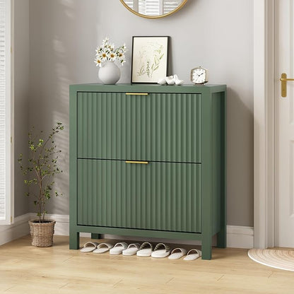 YOMILUVE Fluted Shoe Storage Cabinet - Image 3