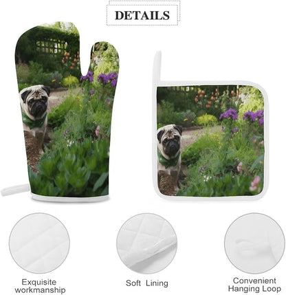DOD in The Garden Oven Mitts and Pot Holders 3pcs Set | Polyester Heat - Image 4