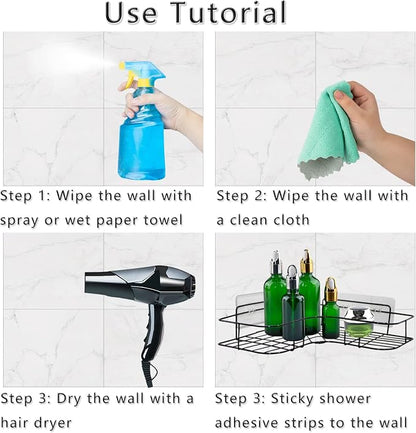2 Pack Shower Caddy Adhesive for Replacement, Strong Transparent Adhesive for - Image 3