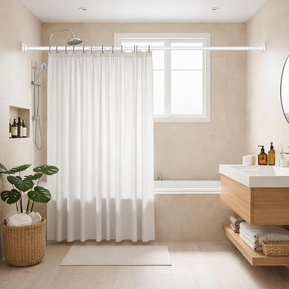 Long Tension Curtain Rod 40-113inch White Shower Curtain Rods no Drilling - Image 7