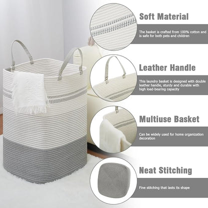 danpinera 100L Nursery Hamper, Tall Woven Laundry Basket - Image 2