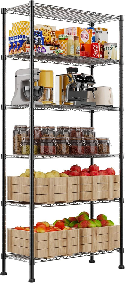 REGILLER 6-Wire Shelving Metal Storage Rack Adjustable Shelves, Standing - Image 8
