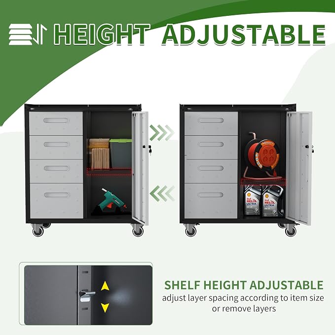 Tool Storage Cabinet, Rolling Tool Cabinet - Image 6