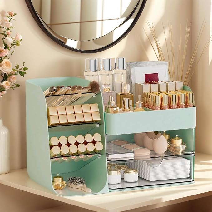Makeup Organizer with 2 M Drawers & Brush Holders - Image 3