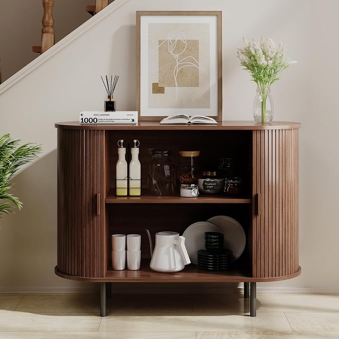 Buffet Sideboard Cabinet with Storage, Modern Accent Coffee Bar Console Table - Image 5