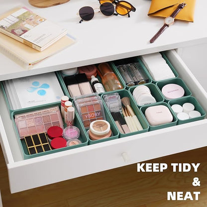 CHANCETSUI 11-Piece Stackable Drawer Organizer Set, Stationery, Utensils in - Image 3