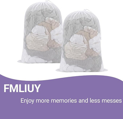 2 Pack XL Mesh Laundry Bags, Machine Washable Heavy Duty Mesh Storage Bag - Image 8