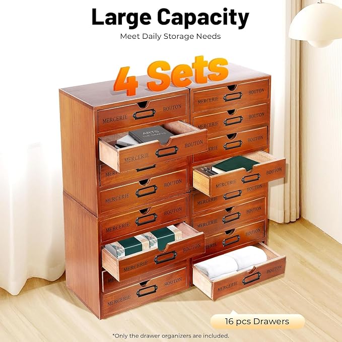 Vintage Wooden Drawer Organizer - Image 3