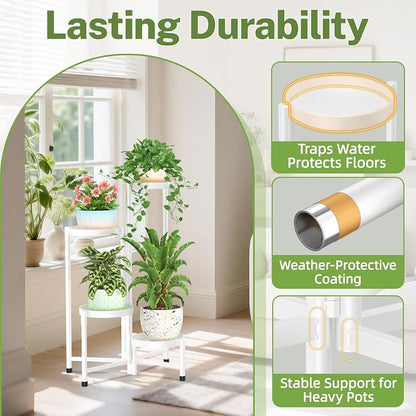 iDavosic.ly Plant Stand Indoor Outdoor, 4 Tier Corner Metal Flower Display - Image 5