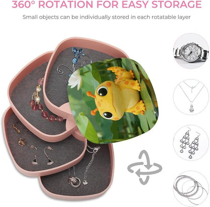 Cute Cartoon Salamander Rotating Jewelry Organizer Box 4-Layer 360° Rotatable - Image 4