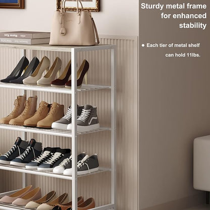 HOMEFORT 5-Tier Shoe Rack, Storage Shelf, Industrial Tower, Narrow Organizer - Image 6