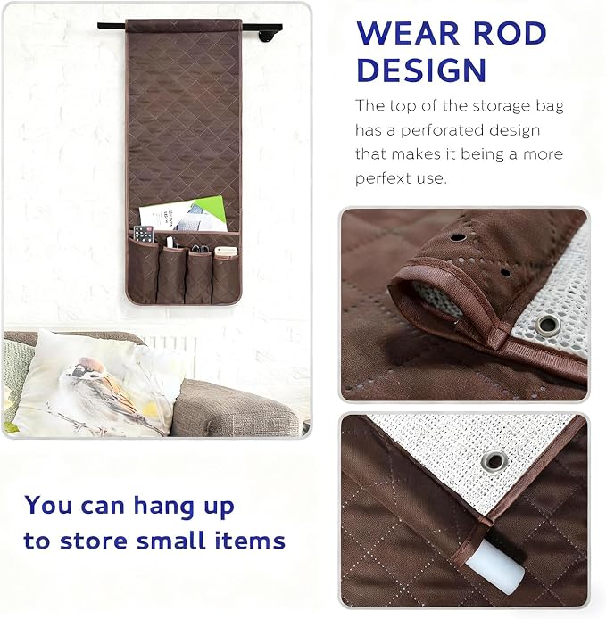 Sofa Armrest Organizer Non-Slip Arm Chair Bedside Caddy Storage Organizer - Image 6