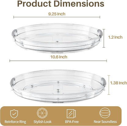LAMU 2 Pack Clear Lazy Susan Turntable Organizer - Image 8