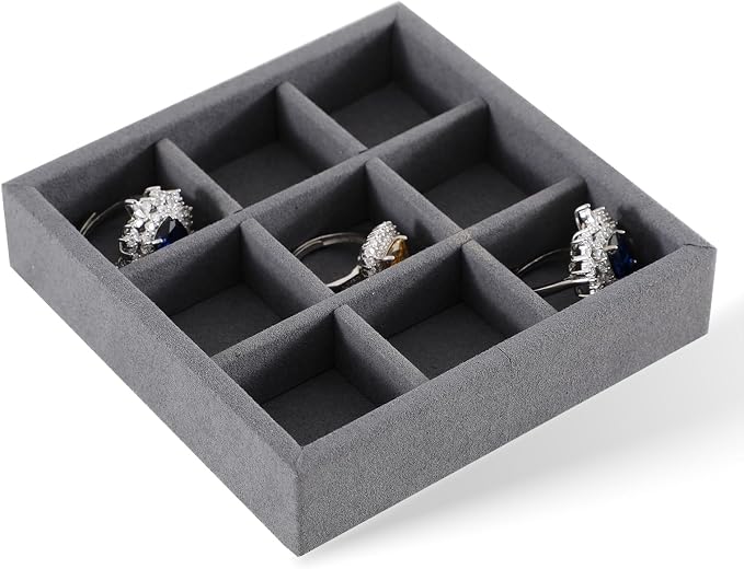 Dark Blue Jewelry Display Tray Ring Necklace Earring Bangle Organizer by Yinbeini