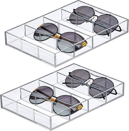 Amazing Abby - Soleil - 2-Pack Acrylic 4-Compartment Sunglass Organizer by AmazingAbby