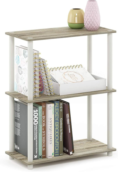 Furinno TURN-N-TUBE Storage Shelves, 3-Tier Book Shelf, Corner Shelf, Toolless by Furinno-FitsYourSpaceFitsYourBudget