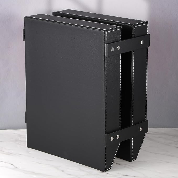2-Tier Stackable Leather Desk Organizer, Letter Tray Holder - Image 7