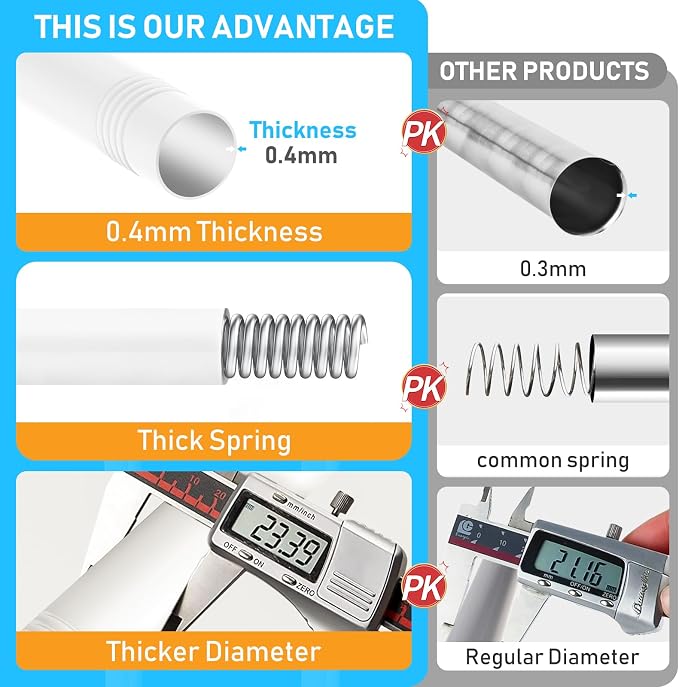 MEXAU 2 Pack Tension Curtain Rod - Image 3